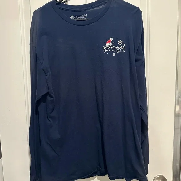 Holly Jolly Christmas Long Sleeve Shirt - Navy - Picture 2 of 2